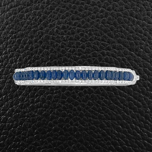 tribal bracelets for women unique -Sapphire & Diamond Bangle Bracelet