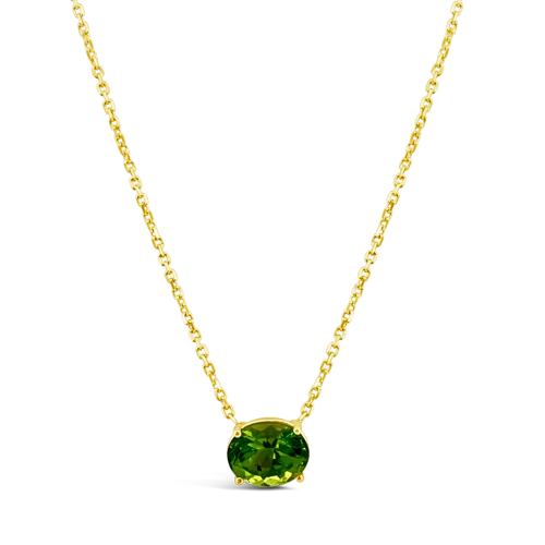 zigzag design necklaces for women -Solitaire Peridot Necklace