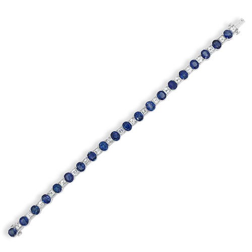 twisted band bracelets for women -Sapphire & Diamond Bracelet