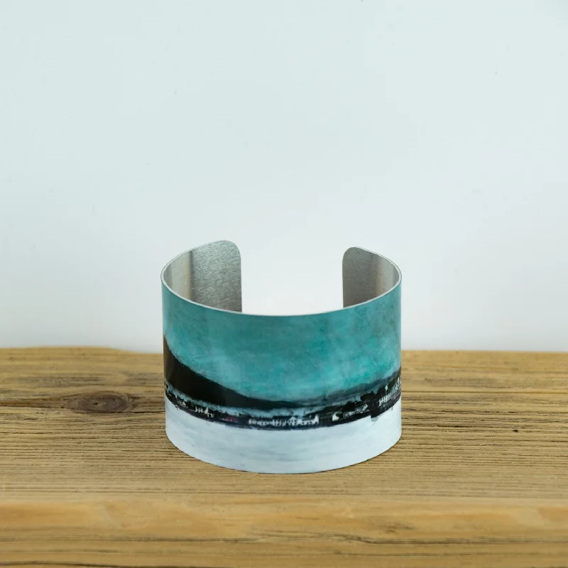 stylish silver bracelets for women online -Ullapool Aluminum Cuff Bangle