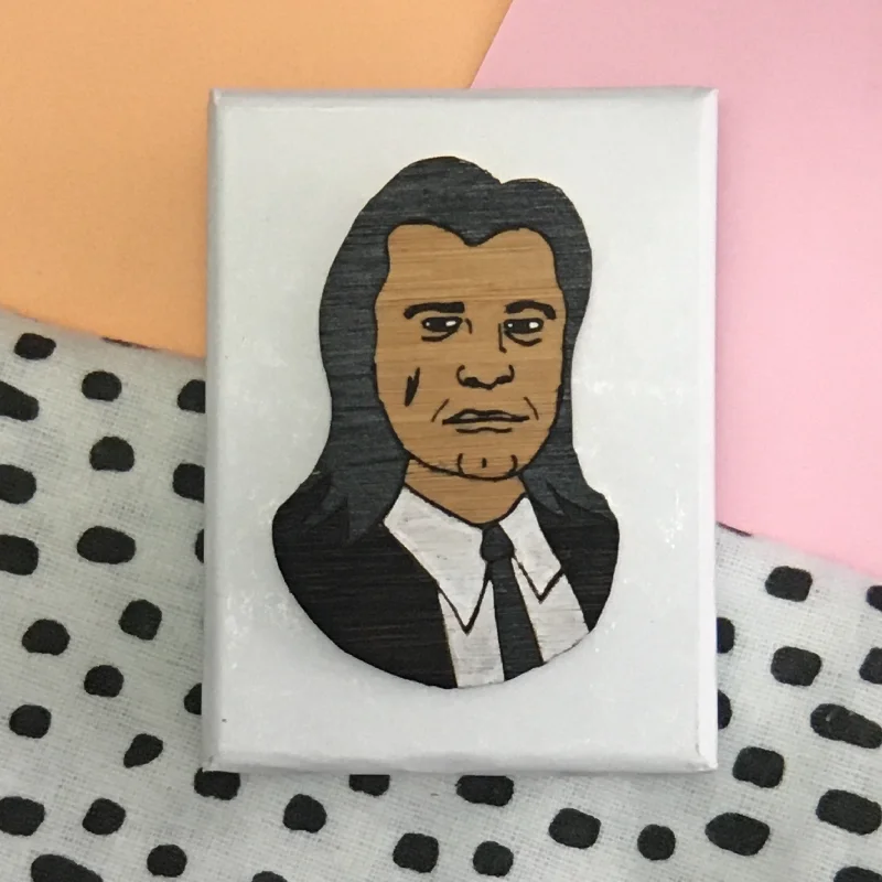 minimalist line brooch for women -Brooch: Pulp Fiction - Vincent Vega