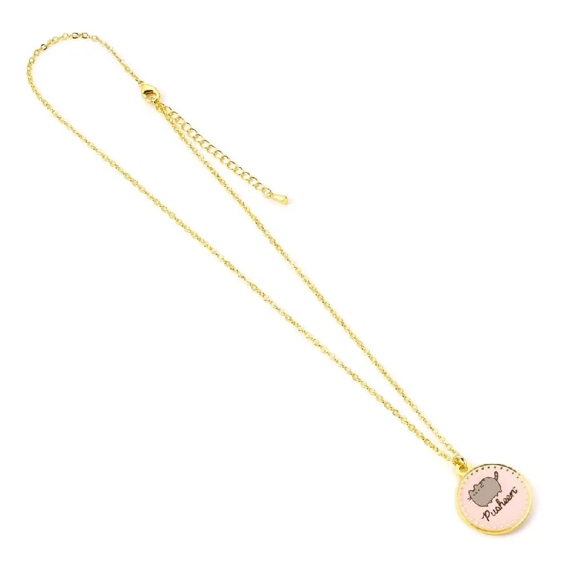 delicate chain necklaces for women -Pusheen Pendant & Necklace Pink Name