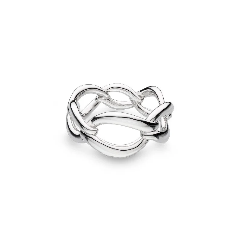 Ladies heavy bold rings -Silver Entwine Twine Link Ring