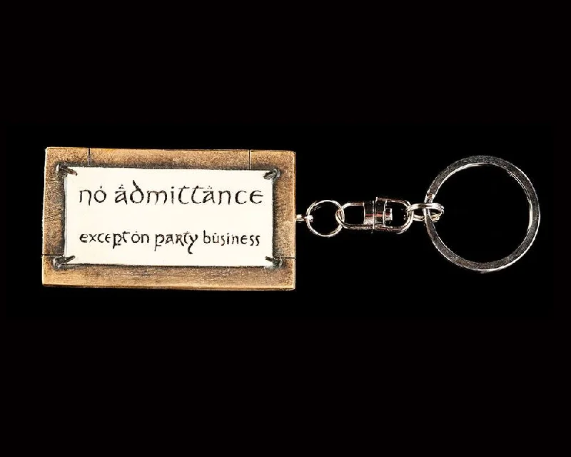 Ladies ivory white rings -Lord of the Rings Key Ring No Admittance 6 cm