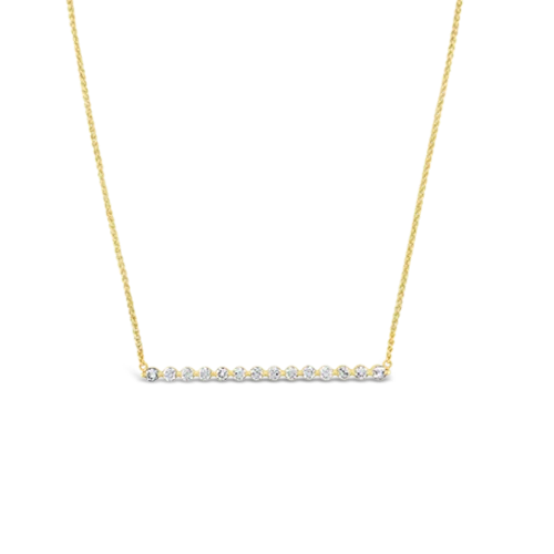 elegant necklaces for women weddings -Diamond Bar Necklace