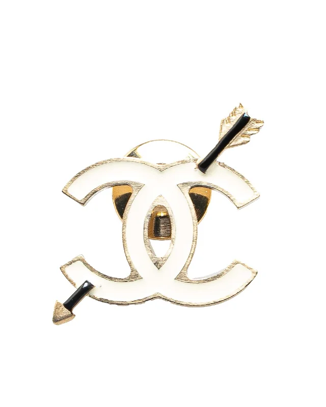 rose gold initial brooch for women -Gold Plated Enamel Bow Brooch with Pin Closure