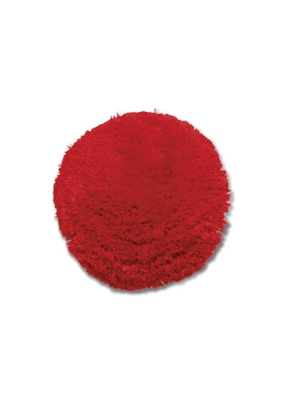 minimalist link brooch for women -Pompom brooch - in red wool (ROUGE)