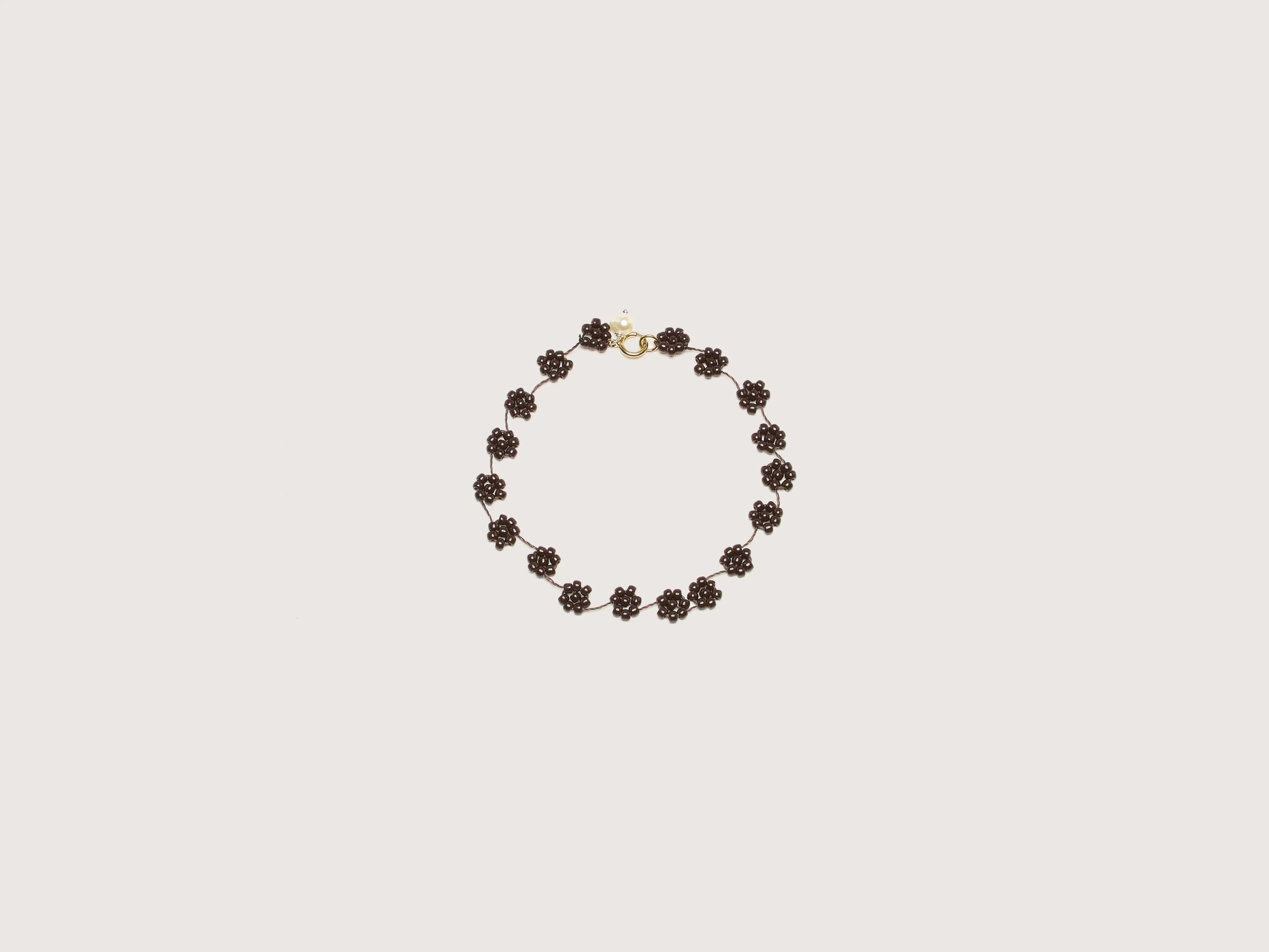 personalized ladies bracelets with engraving -Fiori N° 09 Bracelet (242 / W / DARK BROWN)