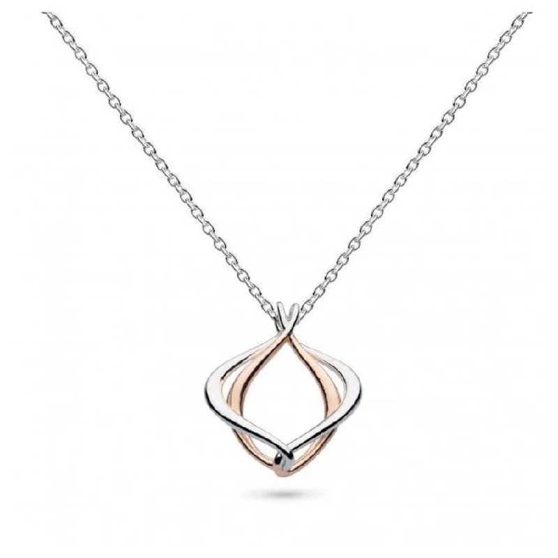 ladies silver necklaces jade stones -Silver & Rose Gold Plated Alicia Rose Petite Necklace