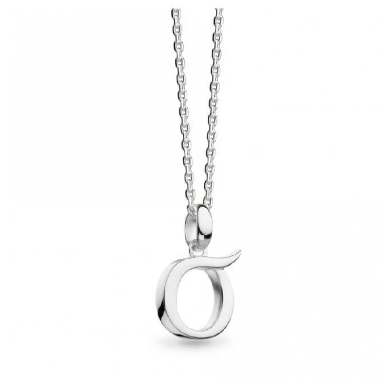 premium platinum necklaces for women -Silver Signature Capital O Necklace