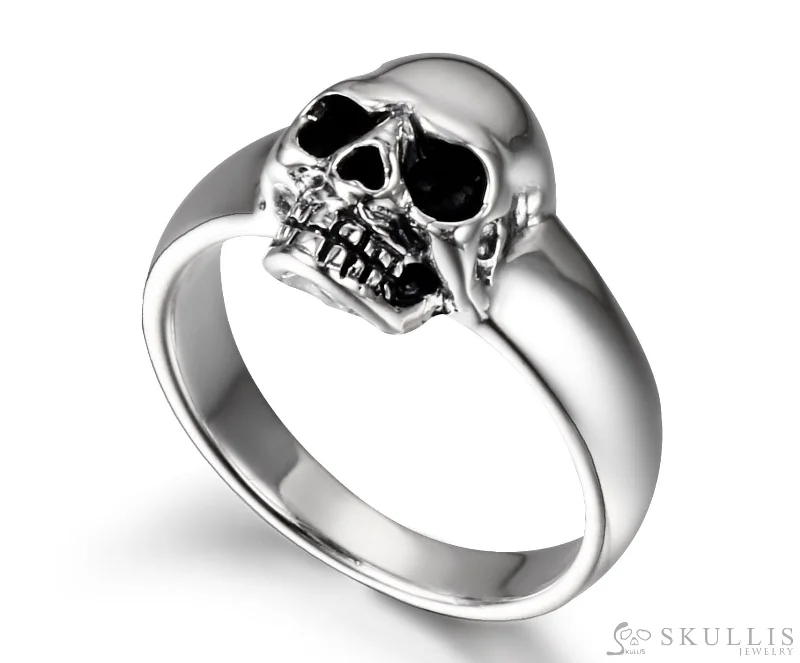 Ladies pointed triangle rings -Pinky Ring 925 Sterling Silver Skull Ring