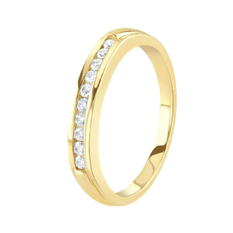 Ladies heirloom glow rings -0.17ct Channel Set Round Brilliant Cut Diamond 18ct Yellow Gold Half Eternity Ring