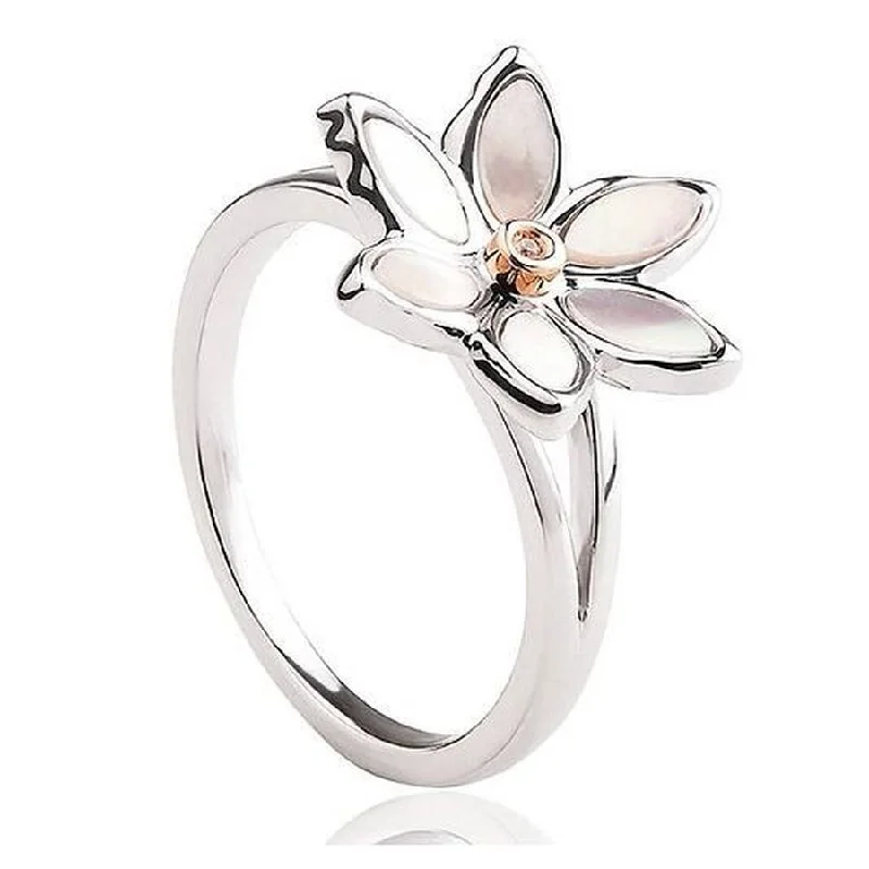 Ladies pulse gleam rings -Silver and 9ct Rose Gold Lady Snowdon Ring