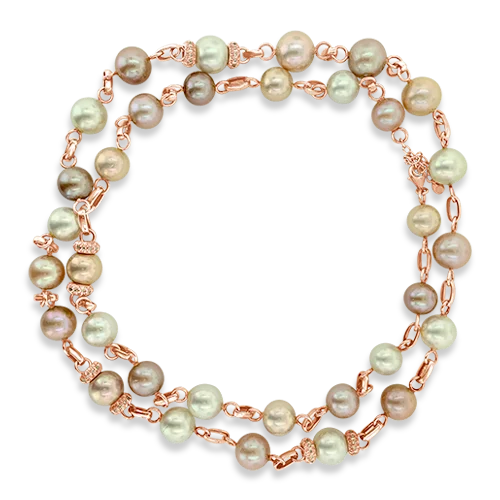 ladies silver necklaces agate stones -Kasumiga & South Sea Pearl Necklace