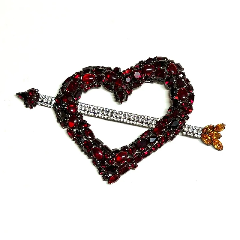 ladies gold brooch feather designs -Moans Couture Brooch - You Steal My Heart Away