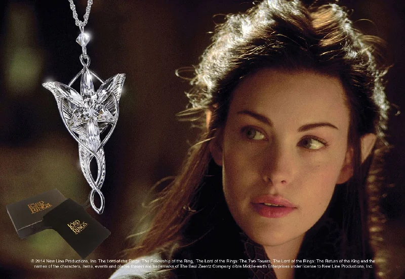 Ladies bright enamel rings -Lord of the Rings Pendant Arwen´s Evenstar (silver plated)