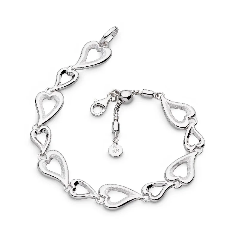 ladies bracelets diamond accents -Silver Desire Love Story Multi-Link 7.5' Slider Bracelet