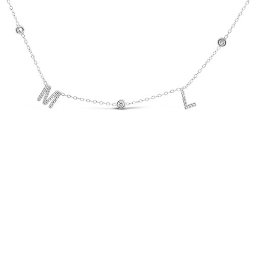 pearl strand necklaces for women -Diamond Initial Necklace