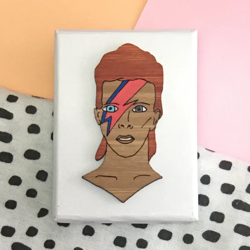 ladies beaded brooch with patterns -Brooch: David Bowie