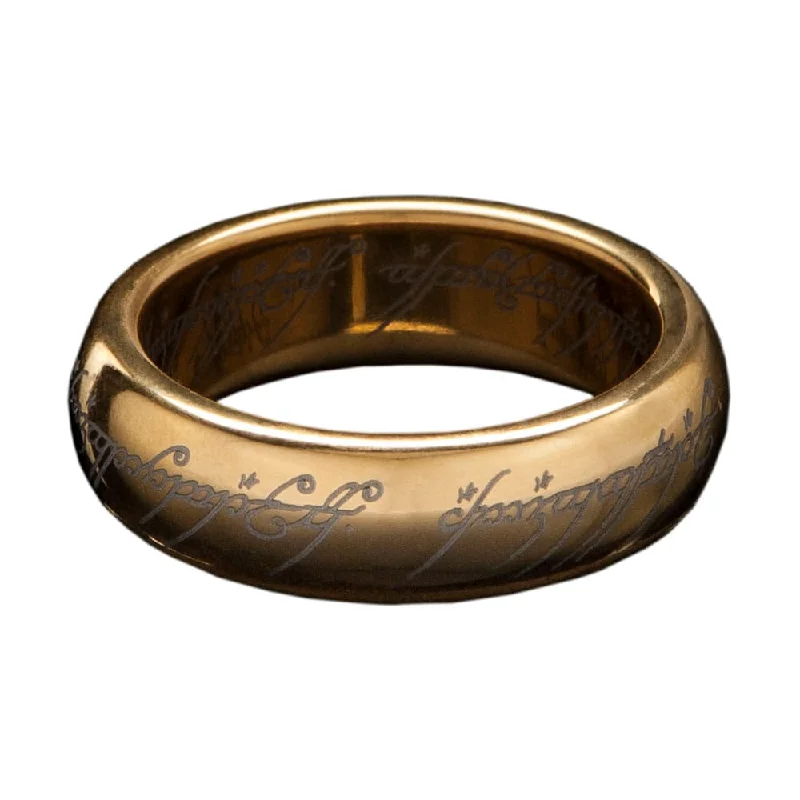 Ladies flickering spark rings -Lord of the Rings Tungsten Ring The One Ring (gold plated) Size 6