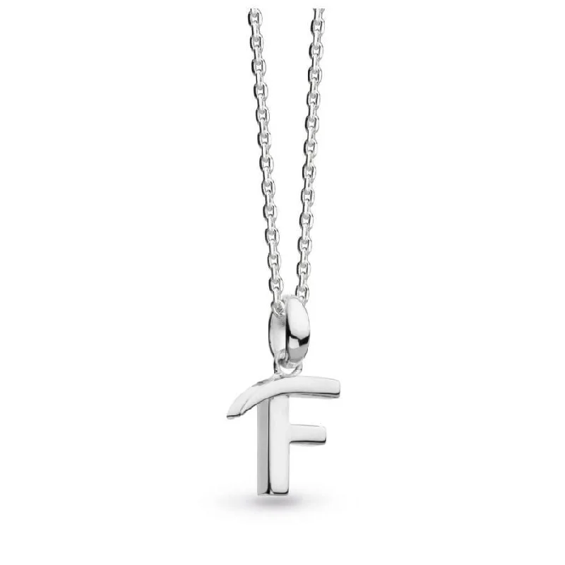 minimalist hoop necklaces for women -Silver Signature Capital F Necklace