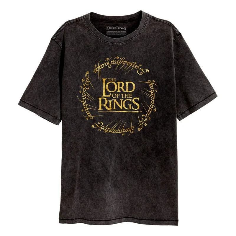 Ladies ruby glow rings -Lord Of The Rings T-Shirt Gold Foil Logo Size S