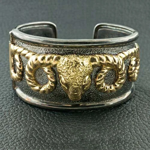 polished gold bracelets for women -Aries the Ram Cuff Bracelet