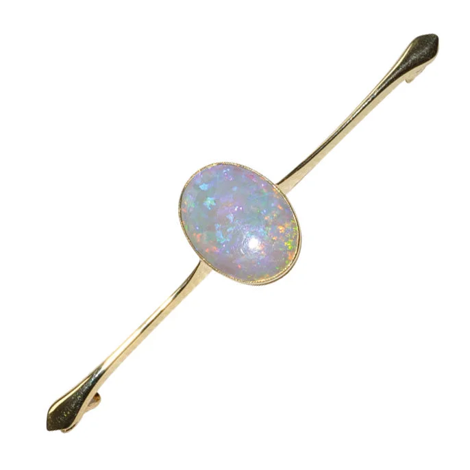 ladies gem brooch family themes -Opal Bar Brooch