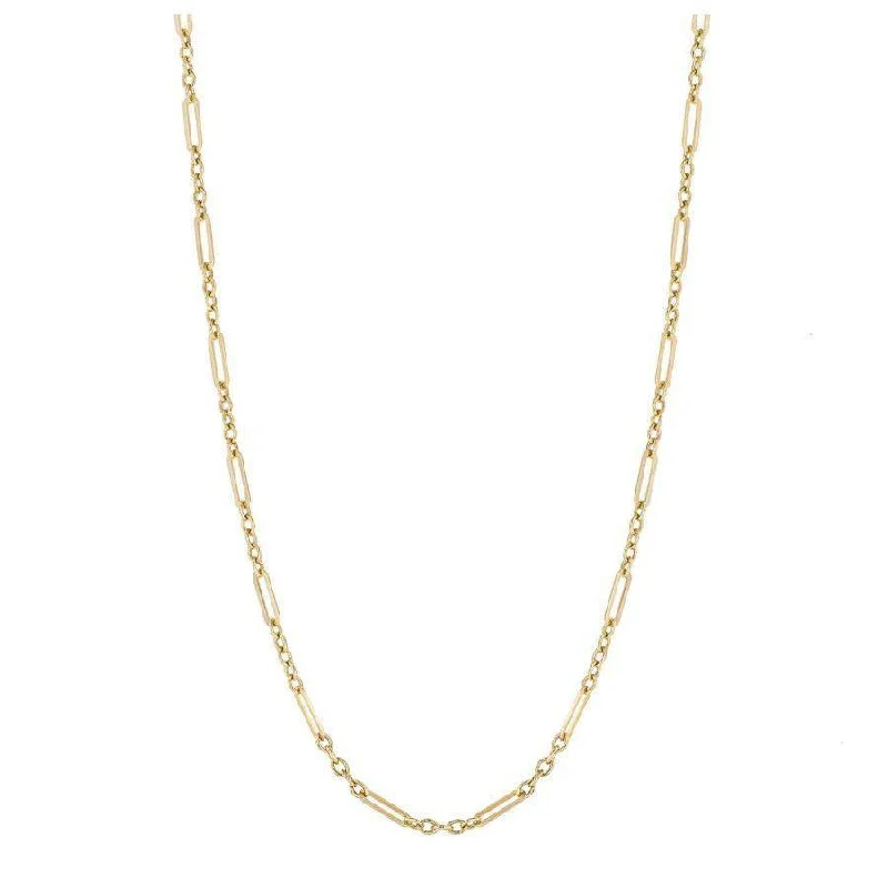 gold tree design necklaces for women -9ct Yellow Gold Small Elongated Link Necklace