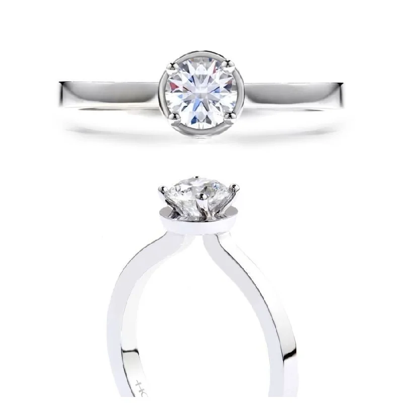 Ladies guide charm rings -18ct white gold Purely Bridal solitaire ring