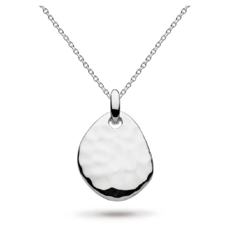 dotted texture necklaces for women -Silver Coast Pebble Hammered Necklace