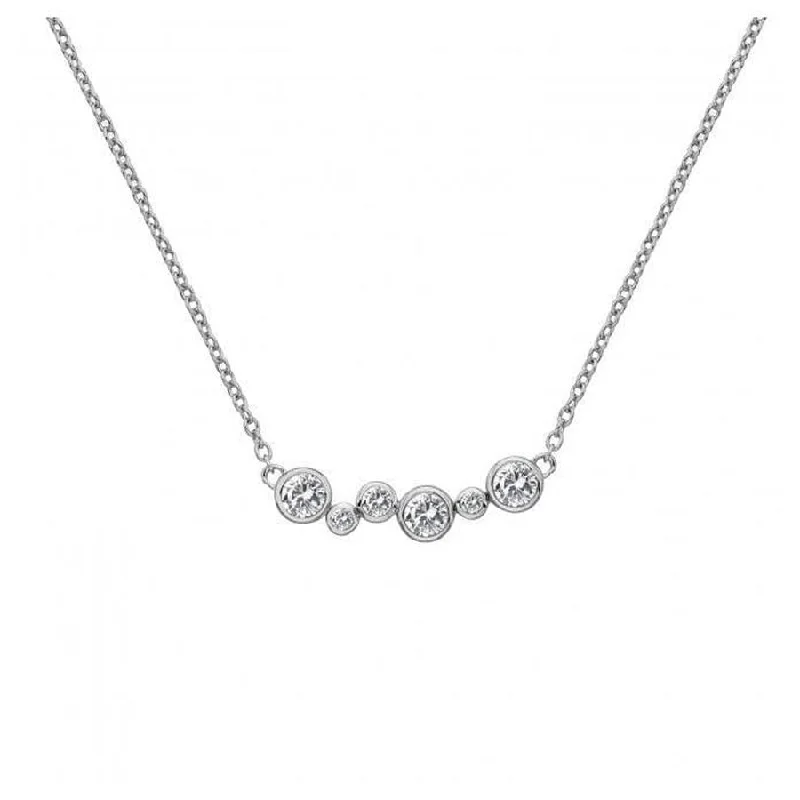 ladies white gold necklaces beads -Silver Tender White Topaz and Diamond Set Necklace