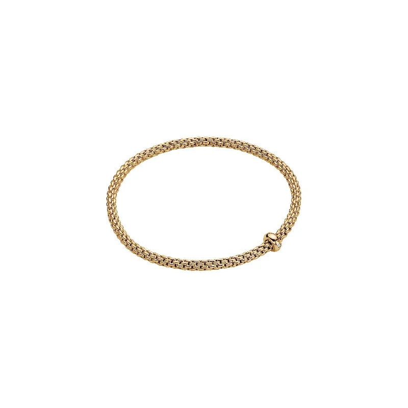 polished gold bracelets for women -Prima Bracelet Yllw dia 0.01ct