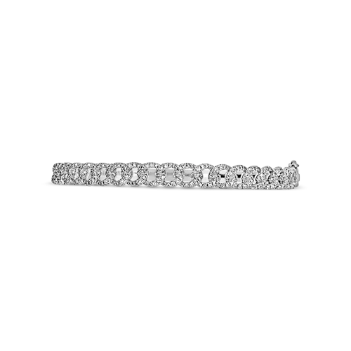 crystal bracelets for women sparkling -Diamond Link Design Bangle Bracelet