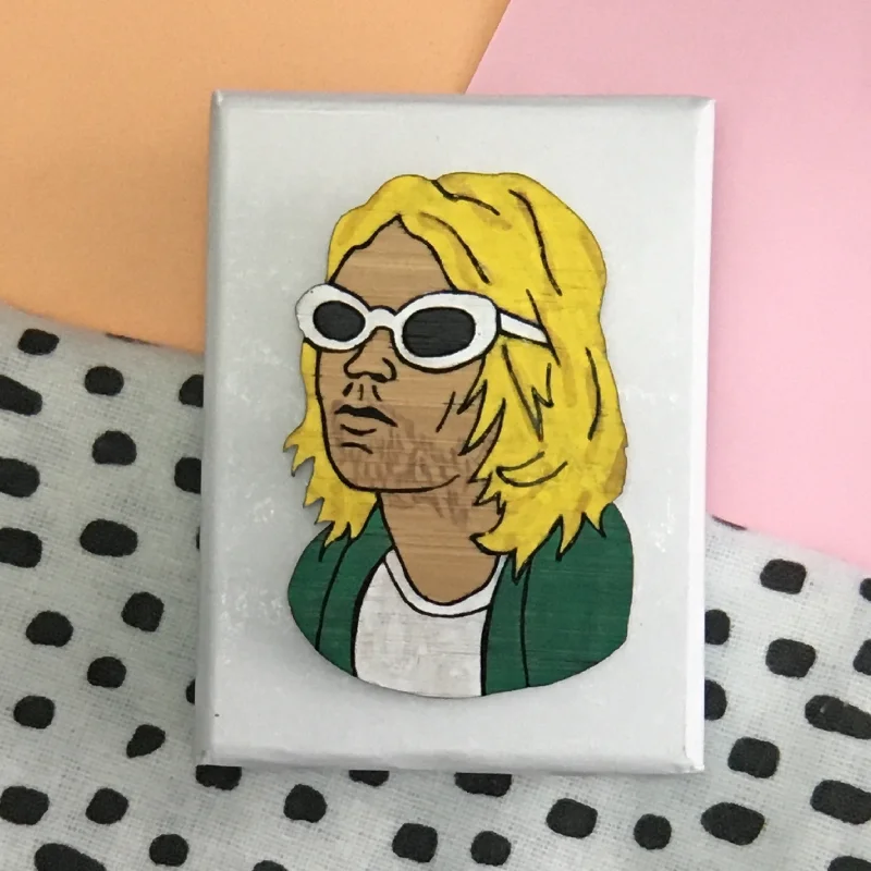 ladies brooch opal inlays -Brooch: Kurt Cobain