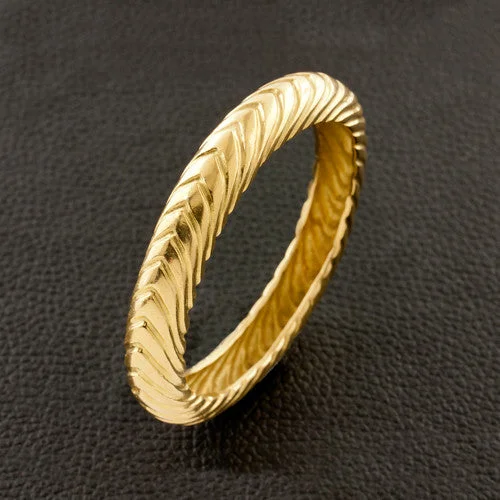 chain fringe bracelets for women -Yellow Gold Bangle Estate Bracelet