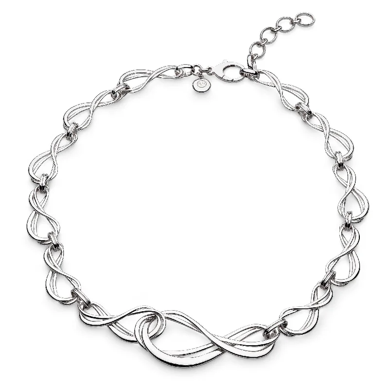 cross pendant necklaces for women -Silver Infinity Grande Link Collar Necklace