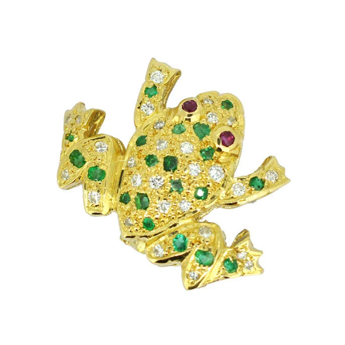 rose gold bead brooch for women -Diamond Frog Brooch