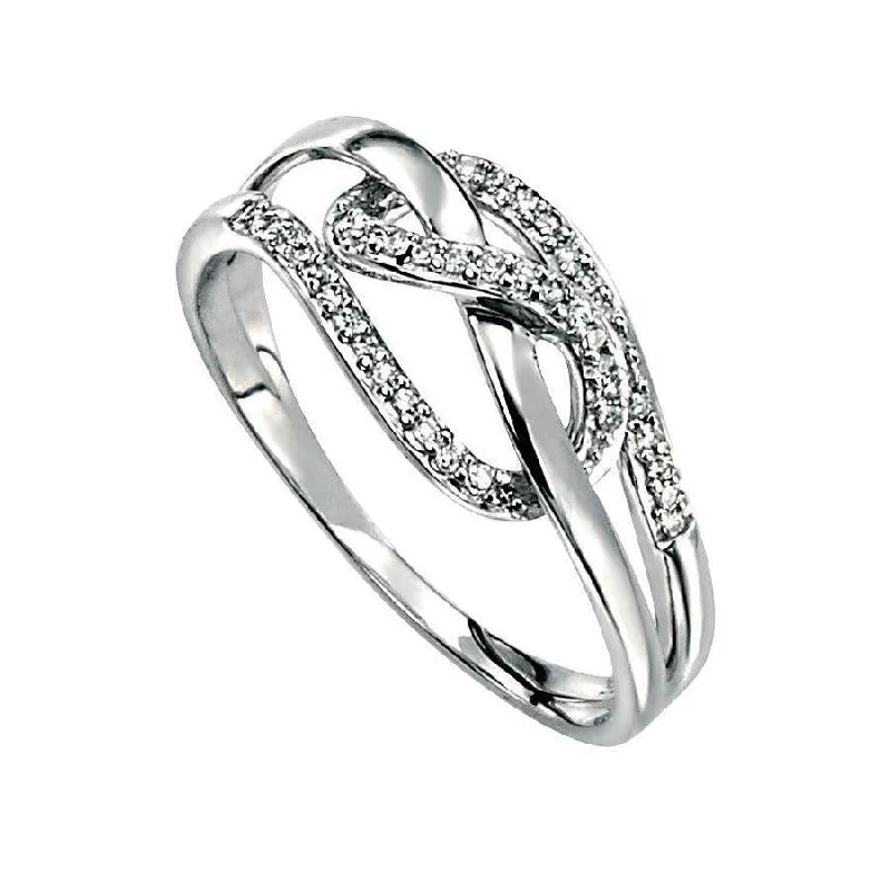 Ladies dense glow rings -9ct White Gold Diam Pave Loop Ring