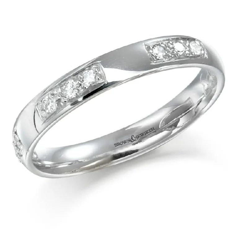 Ladies chic fashion rings -0.14ct Round Brilliant Cut Diamond Set Platinum Eternity Ring, size O