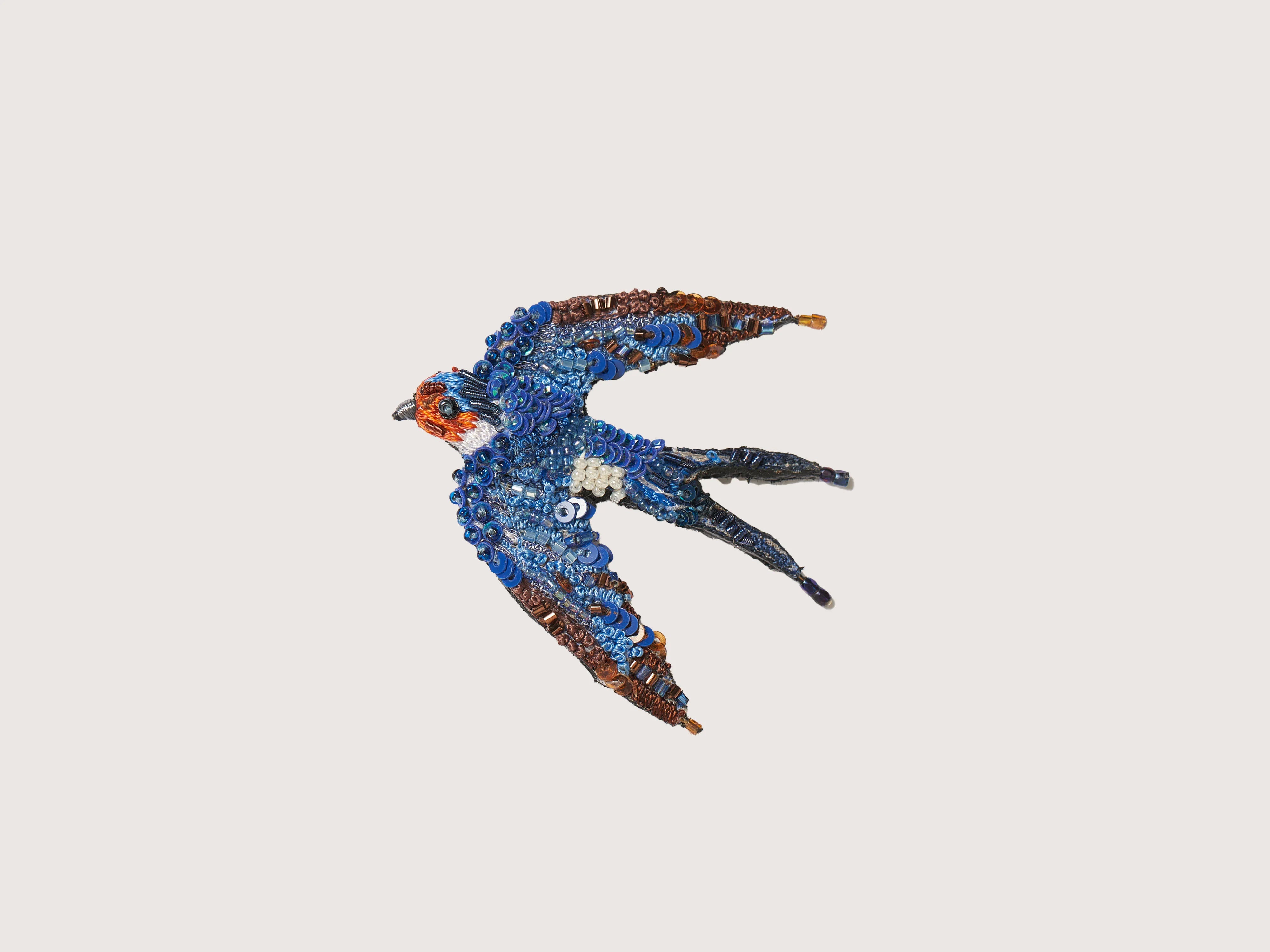 rose gold diamond brooch for women -Flying Swallow Brooch (242 / W / BLUE)