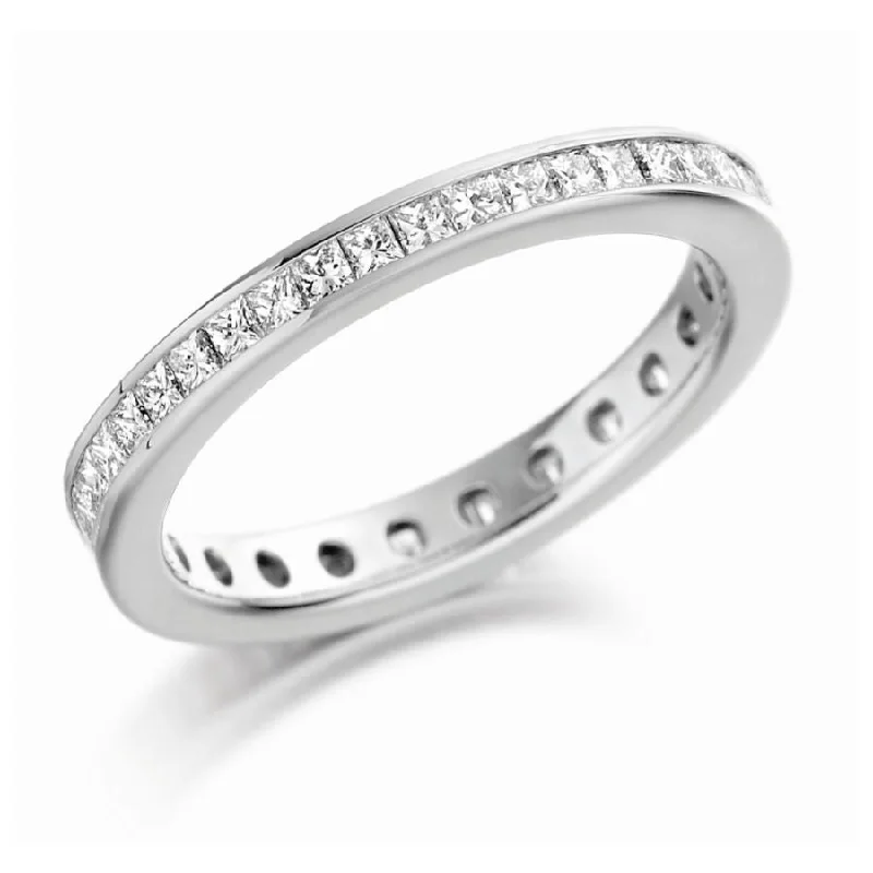 Ladies cozy glow rings -18ct Yellow Gold Princess Cut Diamond Full Eternity Ring