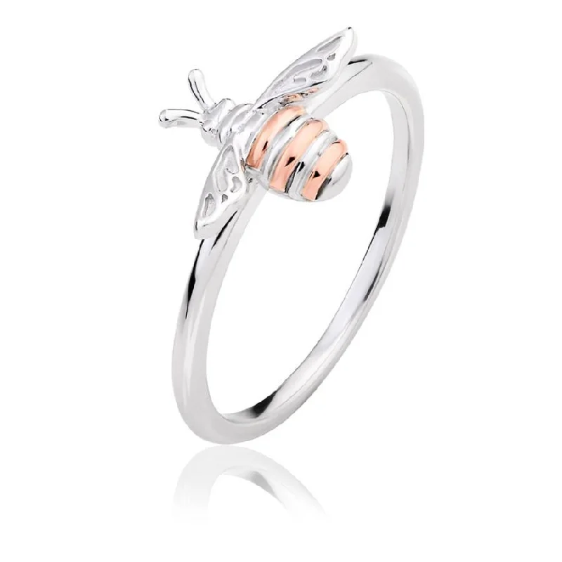 Ladies sapphire gleam rings -Silver and 9ct Rose Gold Honey Bee Ring