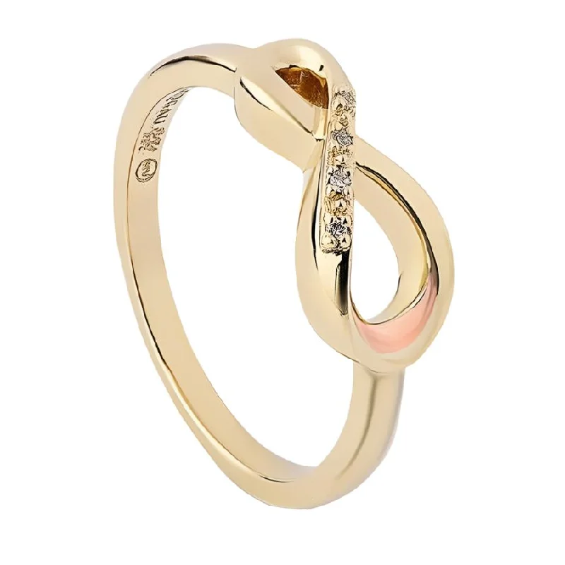 Ladies power charm rings -9ct Yellow and Rose Gold Eternity Ring