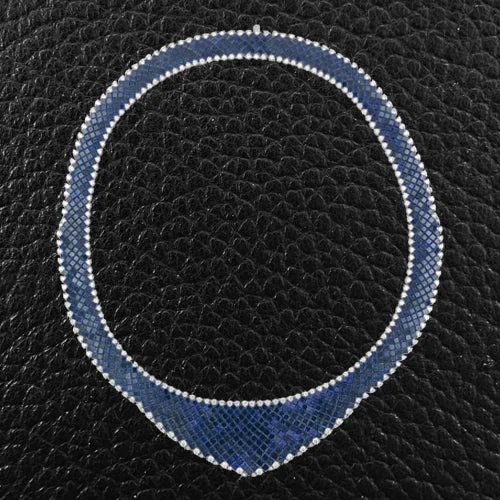 minimalist ring necklaces for women -Sapphire & Diamond Bib Necklace