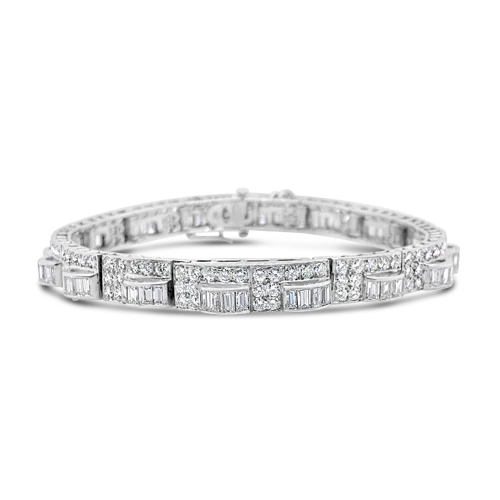 mixed metal bracelets for women -Retro Diamond Estate Bracelet