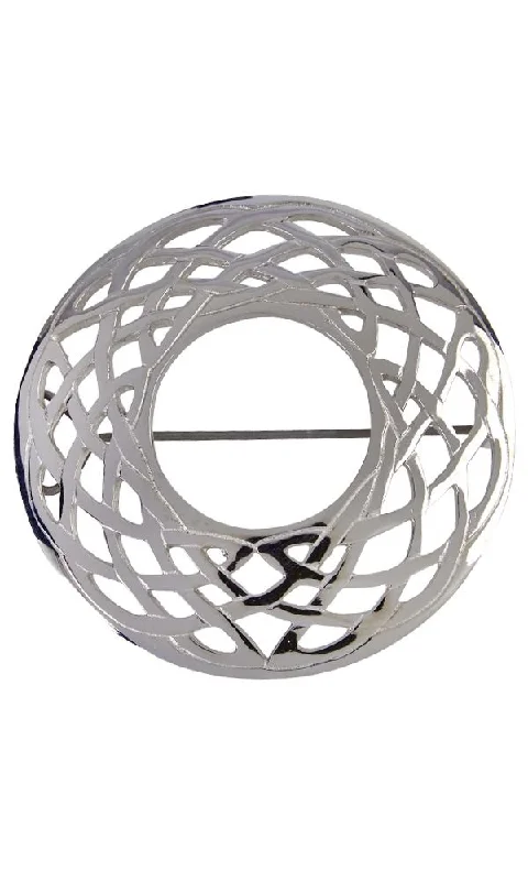 wave pattern brooch for women -Plaid Brooch - Plain Celtic Design - Polished Finish