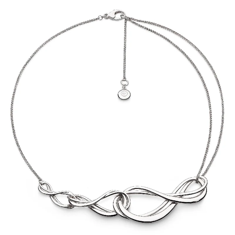 ladies formal necklaces evening wear -Silver Infinity Trio Grande Necklace