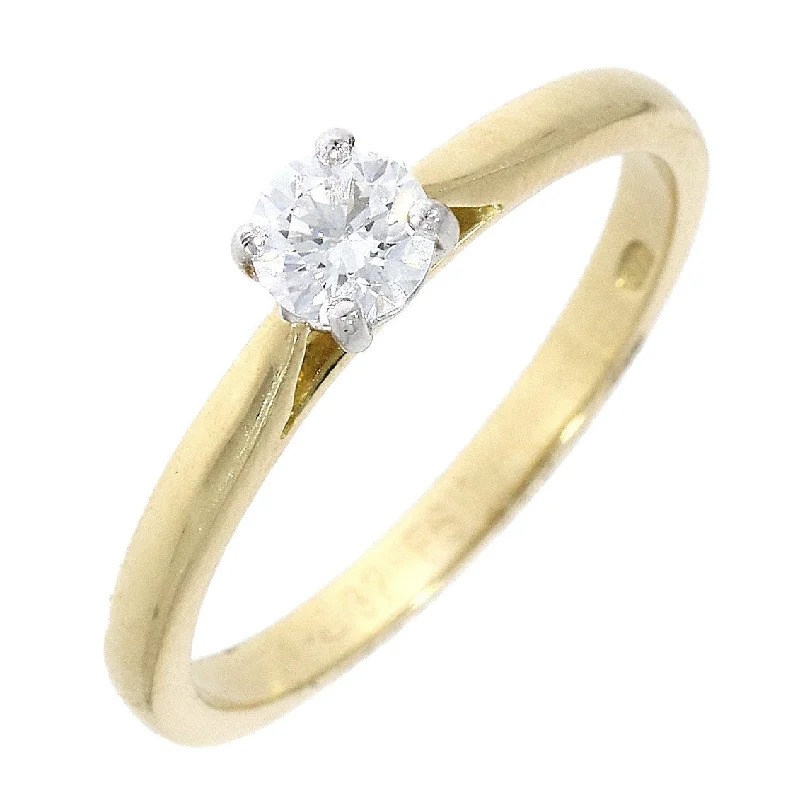 Ladies clean minimal rings -18ct Gold yellow and white gold 4 claw solitaire diamond ring