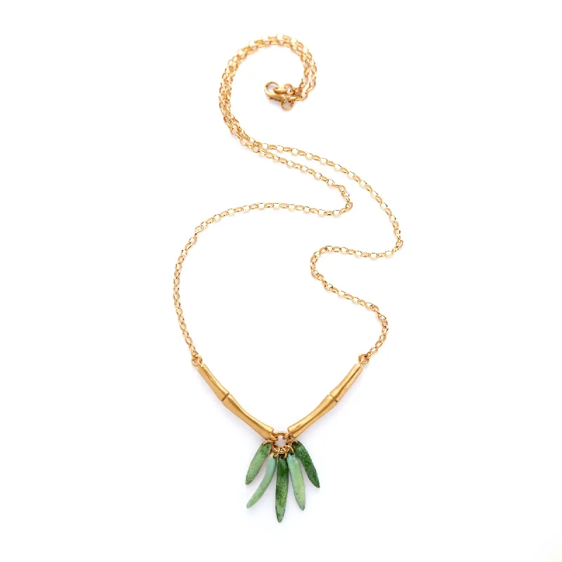 wave pattern necklaces for women -BAMBOO SHOOT . necklace